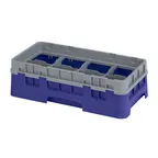 image of Cambro 8HS318186 Camrack Glass Rack, Navy Blue, Half Size, 10x19.75x5.625, 8 Compartments, 4.0625 Max Dia, HACCP Compliant