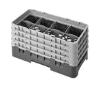 image of Cambro 8HS800186 Camrack Glass Rack, Half Size, Navy Blue, 8 Compartments, 10x19.75x10.5 inches, HACCP Compliant, NSF Certified