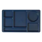 image of Cambro 915CP186 Camwear 2x2 Tray, 6-Compartment, 8-3/4" x 15" Navy Blue Co‑Polymer, Dishwasher Safe