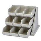 image of Cambro 9RS9480 Rack, 9-Bin Wall-Mount, 20-1/8" L x 21-3/8" D x 14-1/4" H, Gray Poly, 10‑lb Capacity