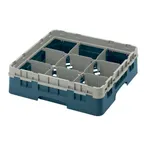 image of Cambro 9S318414 Camrack Glass Rack, Teal, Full Size, 19-3/4 x 19-3/4, 9 Compartments, 5-7/8 Max Dia, HACCP Compliant, NSF