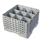 image of Cambro 9S958151 Camrack Glass Rack, Full Size, Soft Gray, 19-3/4 x 19-3/4 x 12-1/8, 9 Compartments, 5-7/8 Max Dia, HACCP Compliant, NSF