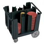 image of Cambro ADCS110 Black Adjustable Dish Dolly, 28-5/8"W x 37-7/8"L, 201-400 Plate Capacity, Polyethylene