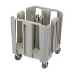 image of Cambro ADCSC480 S-Series 27x27 Compact Dish Caddy, 500 lb, Polyethylene, Speckled Gray, 4 Towers