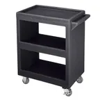 image of Cambro SC225S110 NSF Black Polyethylene 3-Shelf Service Cart - 28" x 16" x 32.25"