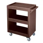 image of Cambro SC225S131 NSF Dark Brown Polyethylene 3-Shelf Service Cart - 28" x 16" x 32.25"