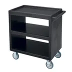 image of Cambro SC230110 NSF Black Polyethylene 3-Shelf Service Cart - 33.25" x 20" x 34.63"
