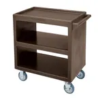 image of Cambro SC230131 NSF Dark Brown Polyethylene 3-Shelf Service Cart - 33.25" x 20" x 34.63"