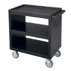 image of Cambro SC230S110 NSF Black Polyethylene 3-Shelf Service Cart - 33.25" x 20" x 34.63"