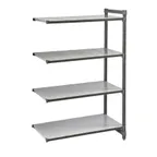 image of Cambro CBA243064S4580 Camshelving Basics Plus 24"W x 30"L x 64"H 4-Tier Add-On Unit, Brushed Graphite, 600 lb Capacity