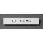 image of Cambro CECBM6000 Camrack Extender ID Clip, 5"L x 1-9/16"H, White ABS, Snap-On Beer Mug Label, Dishwasher Rack Accessory