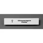 image of Cambro CECCF6000 Camrack Extender ID Clip, 5"L x 1-9/16"H, White ABS, Snap-On, Champagne Flute Label