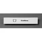 image of Cambro CECCL6000 Camrack Extender ID Clip, 5"L x 1-9/16"H, White ABS, Snap-On for All Camracks, Pre-Printed 'Collins'