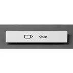 image of Cambro CECCP6000 Camrack Extender ID Clip, 5"L x 1-9/16"H, White ABS, Snap-On for All Camracks, Pre-Printed 'Cup'