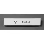 image of Cambro CECSB6000 Camrack Extender ID Clip, 5"L x 1-9/16"H, Snap-On, White, ABS Material, Sorbet Pre-Printed Label, Rack Accessory