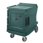 image of Cambro CMBH1826LC192 Camtherm Hot Cart, 30.5"W x 42"D, 1-Section, Single Solid Door Heated Holding Cabinet, 11 18x26 Pans Capacity, Granite Green