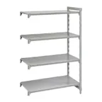 image of Cambro CPA184872S4480 Camshelving® Premium Solid 4-Shelf Add-On Shelving Unit - 18" x 48" x 72"