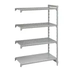 image of Cambro CPA184884VS4PKG Camshelving® Premium Vented/Solid 4-Shelf Add-On Unit - 18" x 48" x 84"