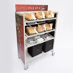image of Cambro CPM244875FX5480 Flex Station Display Rack w/ (3) Open Shelves & (2) Solid Shelves