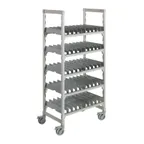 image of Cambro CPMU213675DDPKG 21" x 36" x 75" Camshelving® Mobile Dome Drying Rack Cart, Speckled Gray