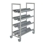 image of Cambro CPMU244875PDPKG 48" x 24" 75" Camshelving® Premium Mobile Angled Drying Rack Cart, Speckled Gray 