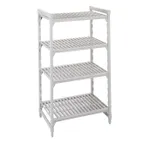 image of Cambro CPU214264V4480 Camshelving® Premium 4-Shelf Vented Starter Shelving Unit - 21" x 42" x 64"