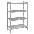 image of Cambro CPU214284VS4PKG Camshelving® Premium 4-Shelf Vented/Solid Starter Unit - 21" x 42" x 84"