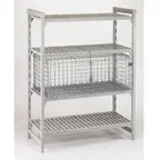 image of Cambro CSSC244818000 Stainless Steel Single Shelf Security Cage, 42 1/2" x 25 1/4" x 18"
