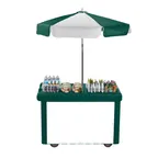 image of Cambro CVC55519 Camcruiser Green Vending Cart w/ Umbrella, 1 Counter Well, 2 Compartments