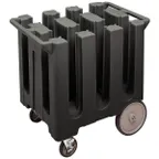 image of Cambro DC575110 6 Column Black Dish Caddy Cart, 360 Plates, 32-5/8"W x 23-1/2"L, Polyethylene, NSF
