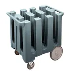 image of Cambro DC575191 360 Plate Granite Gray Polyethylene Dish Caddy Cart, 32.625W x 23.5L x 31.75H, 6 Column, NSF