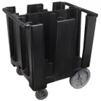 image of Cambro DCS1125110 Black Versa Dish Caddy, 4 Column, 30-39" Height, Polyethylene, 201-400 Plates