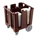 image of Cambro DCS1125131 Dark Brown Polyethylene Versa Dish Caddy, 4 Columns, 30-39" Height, Vinyl Cover, 201-400 Plates