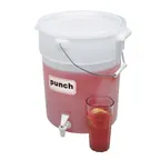 image of Cambro DSPR6148 6‑Gallon White Poly Beverage Dispenser with Handle, Drip‑Proof Spigot, Lid