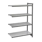 image of Cambro EXA187272VS4480 Camshelving® Elements Add-On Unit w/ 3 Vented and 1 Solid Shelf - 18" x 72" x 72"