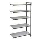 image of Cambro EXA246084S5480 Camshelving® Elements 5-Shelf Solid Add On Unit - 24"W x 60"L x 84"H