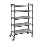 image of Cambro EXMU183670V5480 Camshelving® Elements Vented 5-Shelf Mobile Shelving Unit - 18" x 36" x 70"