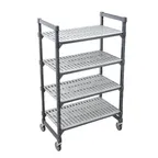 image of Cambro EXMU184870V4480 Camshelving® Elements Vented 4-Shelf Mobile Shelving Unit - 18" x 48" x 70"