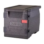 image of Cambro EPP300110 Cam GoBox® Black Front Loading Insulated Food Pan Carrier w/ 3 Pan Capacity