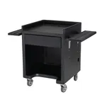 image of Cambro ES28RL110 Equipment Stand, 44"W x 28"D x 39"H, Polyethylene, Black, NSF, Tray Rails, 4 Casters