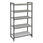 image of Cambro EXU185484VS5480 Camshelving® Elements Stationary Starter Unit w/ 4 Vented and 1 Solid Shelf