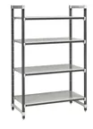 image of Cambro EXU183064S4480 Camshelving® Elements XTRA 4-Shelf Solid Starter Shelving Unit - 18'' x 30'' x 64''