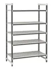 image of Cambro EXU213672V5480 Camshelving® Elements XTRA 5-Shelf Vented Starter Shelving Unit - 21'' x 36'' x 72''