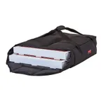 image of Cambro GBPP218110 GoBag Premium Pizza Delivery Bag, 19-1/4" x 19-1/2" x 8-1/4", 2 x 18" Pizza Capacity, Nylon, Black, High Density Insulation, Made in USA
