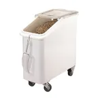 image of Cambro IBS20148 Mobile Bin – 21‑Gallon White Polyethylene Sliding Cover, S‑Hook, 3" Casters, NSF