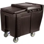 image of Cambro ICS125L131 Plastic Mobile Ice Bin / Ice Caddy, 125 lb, Dark Brown