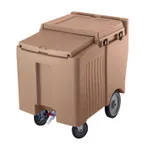 image of Cambro ICS125L157 Plastic Mobile Ice Bin / Ice Caddy, 125 lb, Coffee Beige