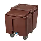 image of Cambro ICS125LB131 Plastic Mobile Ice Bin / Ice Caddy, 125 lb, Dark Brown