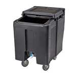 image of Cambro ICS125T110 Plastic Tall Mobile Ice Bin / Ice Caddy, 125 lb, Black