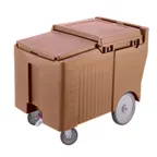 image of Cambro ICS175LB157 Plastic Mobile Ice Bin / Ice Caddy, 175 lb, Coffee Beige